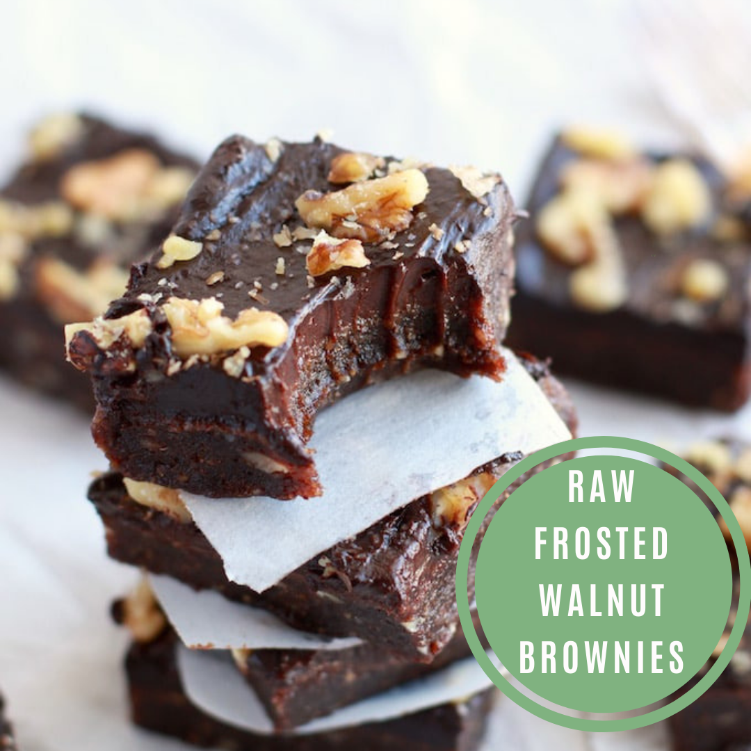 Raw Frosted Walnut Brownies