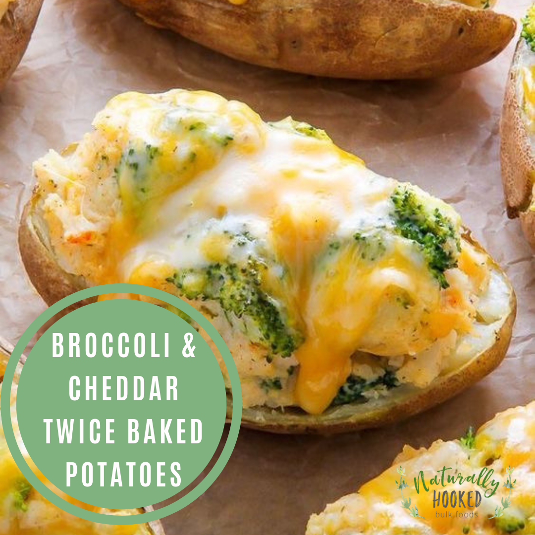 Broccoli & Cheddar Twice Baked Potatoes