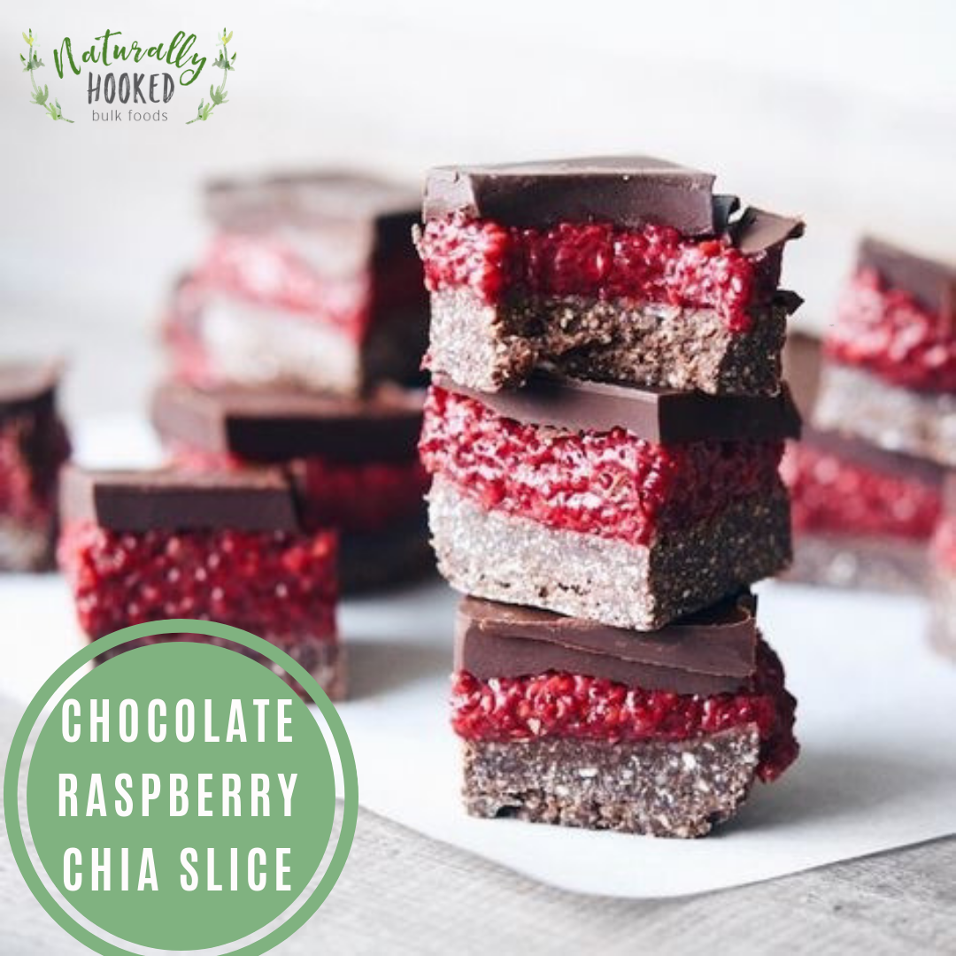 Chocolate Raspberry Chia Slice | Meatless Monday