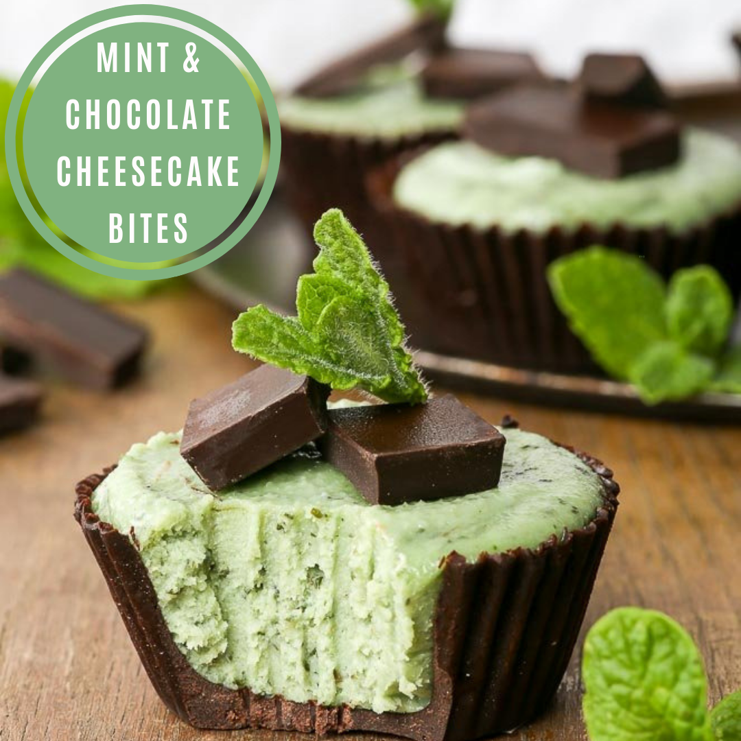 Mint & Chocolate Cheesecake Bites